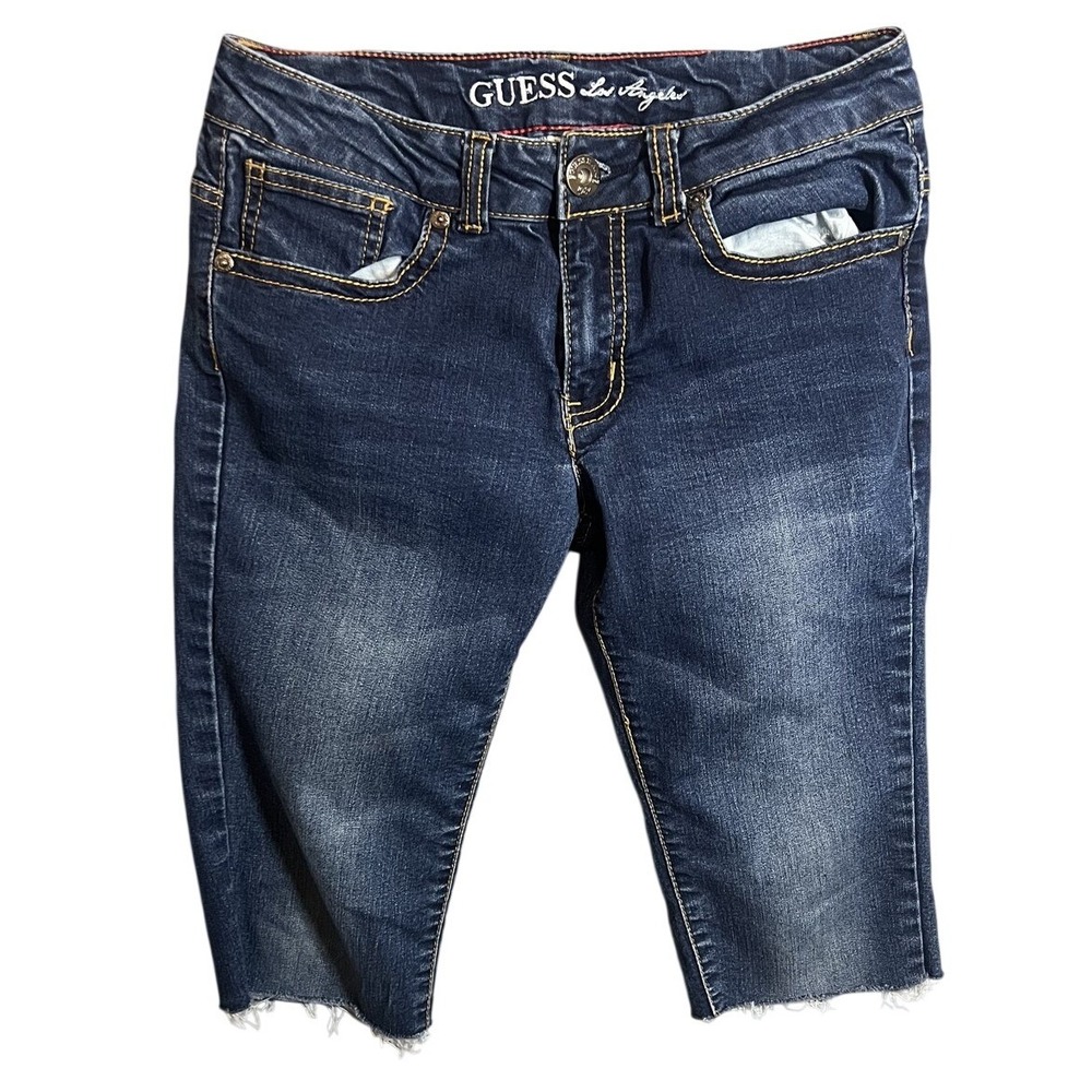 GUESS Los Angeles Daredevil Skinnyā Leg Denim Shorts Women's Size 14 Blue